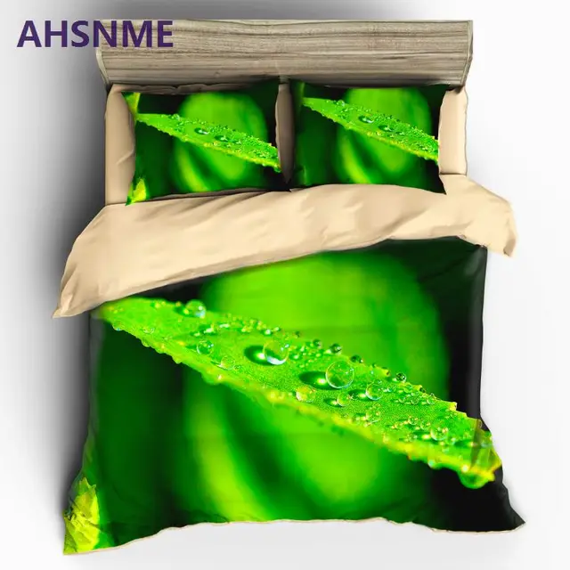 Best Offers AHSNME High-resolution photo of leaves after the rain Tropical rainforest bedding set King Quenn Full Double Quilt cover set