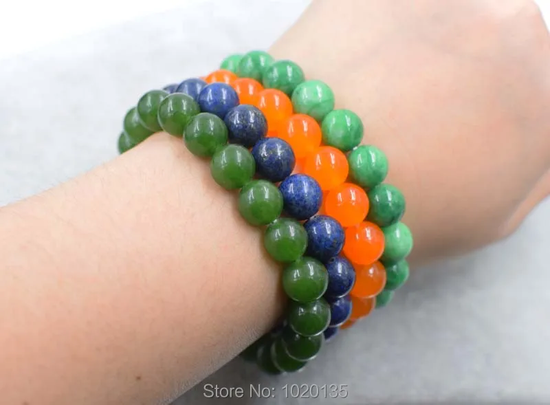

colors jades lapis lazuli round 10mm nature bracelet 7.5inch wholesale bead gift nature FPPJ
