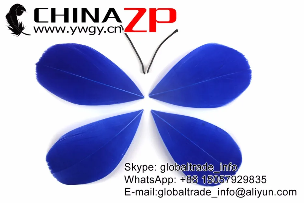Royal Blue Trimmed Goose Feathers Jewerlry DIY Decorations (1)