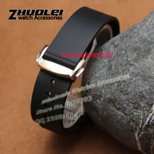 Curved end interface spéciale bracelet En Caoutchouc bracelet En Silicone bracelet Orange Noir bleu 20mm 22mm Accessoires De Montres en acier fermoir