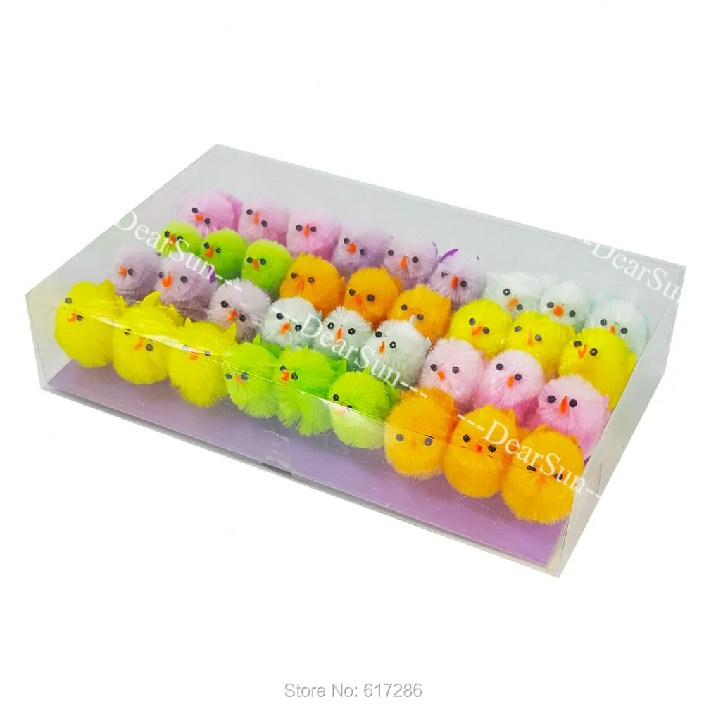 

Разноцветный пасхальный цыпленок, желтый маленький пасхальный цыпленок, пасхальное украшение, 10 компл./лот, Всего 360 шт.