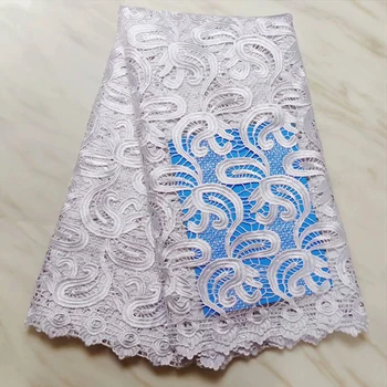 

The latest pure white water-soluble chemical lace fabric, high quality African cord lace, wedding dress, banquet dress,