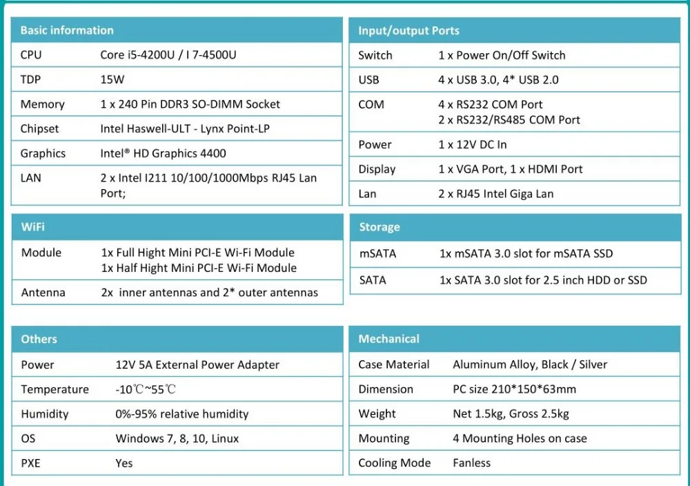 Hystou Новое поступление мини двухслойный чехол для смартфона с принтом nuc i7 4500U i5 4200u windows 10 linux pfsence безвентиляторный промышленный компьютер rs232 r485 com