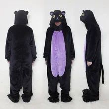 Кигуруми взрослых Onesie Черный кот пижамы Полуночный Кот пижама в виде костюм косплея унисекс мультфильм спальный костюм