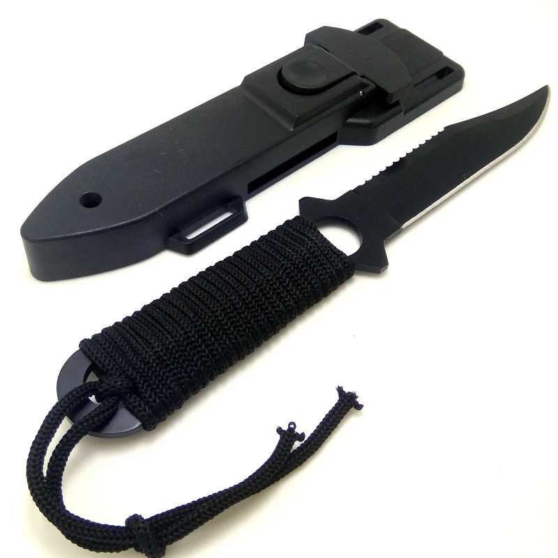 Haller Leggings/Paratroopers Steel Diving Straight knife Outdoor Survival Camping Tactical Knife with ABS Case Sheath SDIYABEIZ