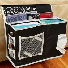 6 Карманный прикроватный матрас для хранения ткани Оксфорд бытовой 6 Карманный прикроватный контейнер для хранения Матрас книга дистанционного Черный