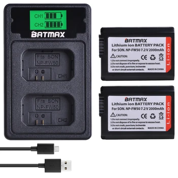 

Batmax NP-FW50 np fw50 Battery+LCD Dual USB Charger With USB Cable for Sony a37 Alpha 7 7R II 7S a7S a7R II a5000 NEX-7 DSC-RX10