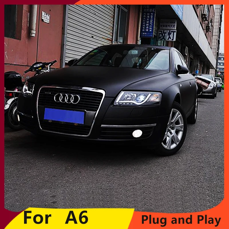 KOWELL автомобильный Стайлинг для Audi A6 C5 фары 2005 2012 светодиодный DRL Объектив двойной