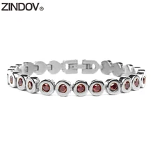 ZINDOV браслет из нержавеющей стали Femme черный CZ Теннисный браслет для женщин Высокое качество модные ювелирные изделия золото розовое золото