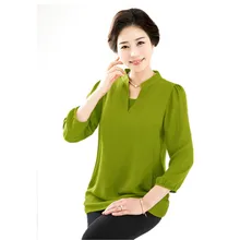 Summer Plus Size Middle Age Women Shirt Tops large Size 5xl 6xl Lady Fashion Plus Size V-neck Chiffon Blouse Clothing For Female