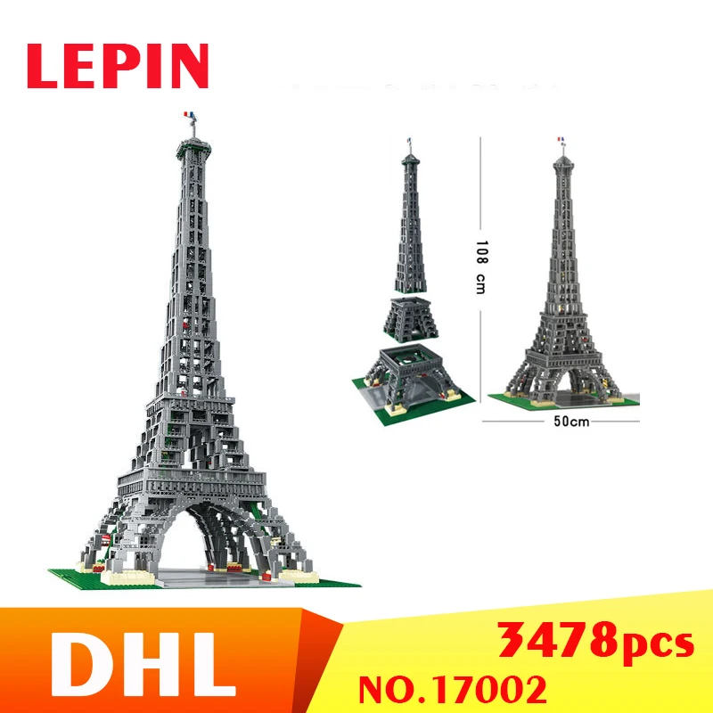 

LEPIN 17002 3478pcs The Eiffel Tower Model Building Kit mini Blocks Bricks Compatible With 10187 gifts
