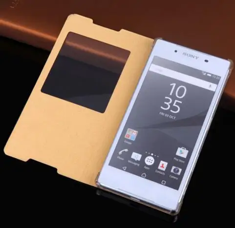 Кожаный чехол для Sony Xperia Z5 E6633 E6653 ZE6683 E6603 флип Mini / Compact E5823 E5803 сумка телефона на