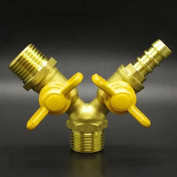 

12mm Hose Barb x 1/2" BSP Male Thread x 1/2" BSP Male Thread Brass Shut Off Ball Valve For Fuel Gas