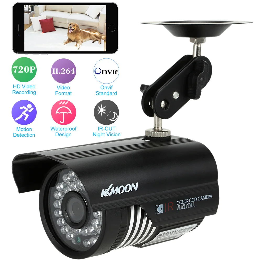  KKmoon 1280*720P ONVIF H.264 P2P IP Camera Outdoor Waterproof Network Camera With IR-Cut Filter Night Vision Video Surveillance 