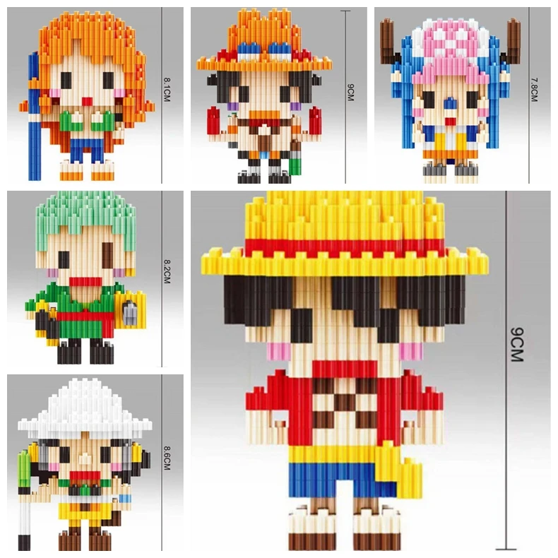 

Block Plastic One Piece Diamond Building Blocks Bricks Cube Japan Anime Image DIY 3D Model Cute Diamond Block Educational Toys