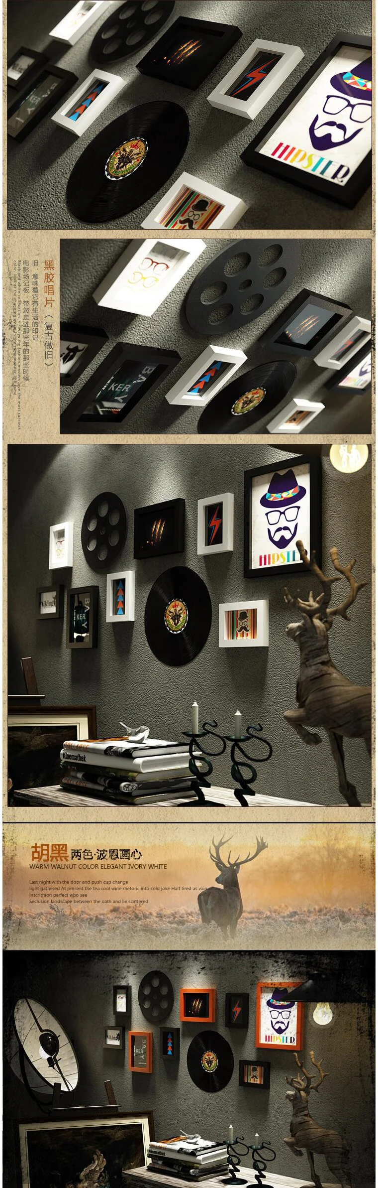 Современный минималистичный мульти-рамки декоративные деревянные рамки для картин прямоугольная креативная Фоторамка декоративная рамка для альбома настенная