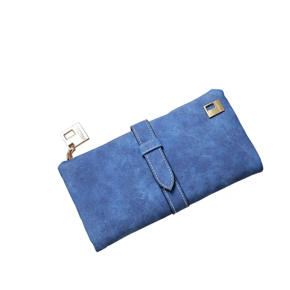 

Yfashion Women Matte Leather Wallet Solid Color Long Female Purse Card Holder Mobile Phone Coin Organizer Wallets