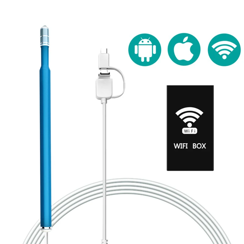 3 in 1 Mini Ear Cleaning Wireless High Definition Endoscope Camera Ear Pick WiFi Borescope For Smart iPhone/Android/ Windows