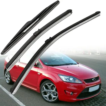 

3pcs Black Car Front Rear Windshield Windscreen Wiper Blades Set For FORD FOCUS MK2 2004-2011