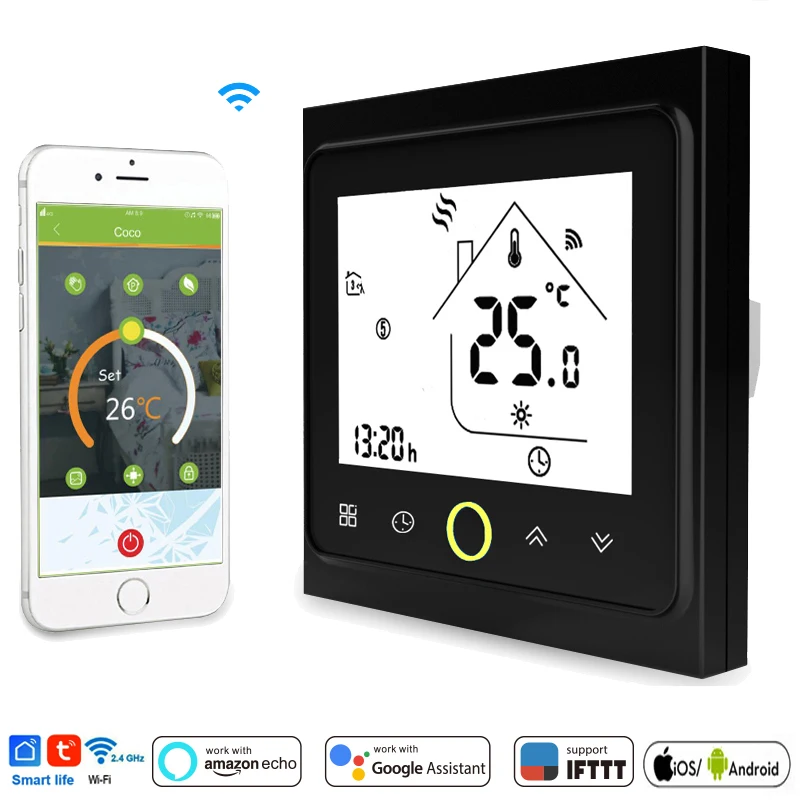 

WiFi Smart Thermostat Temperature Controller For Water/Electric Floor Heating Water/Gas Boiler Works with Alexa Google IFTTT