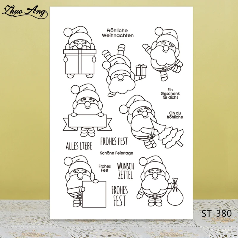 

ZhuoAng Happy Christmas Transparent Clear Stamp for Scrapbooking Rubber Stamp Seal Paper Craft Clear Stamps Card Making