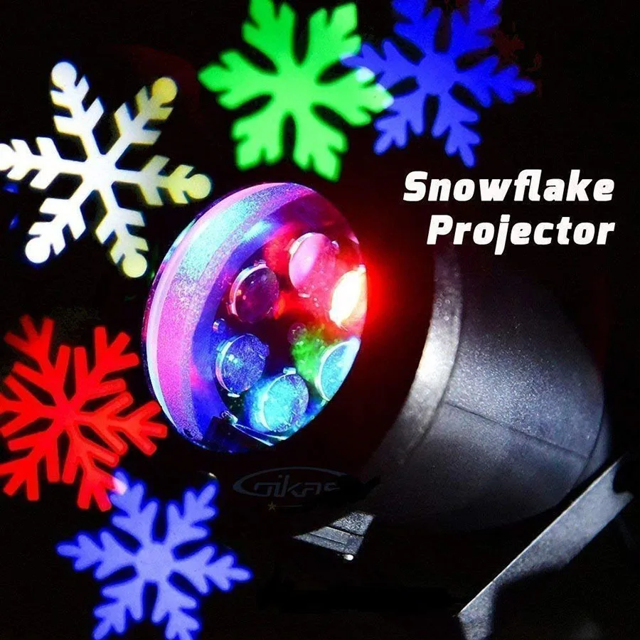 Водонепроницаемый перемещение Снежинка лазерный проектор света Рождество Новый год светодио дный свет этапа уличные зимние вечерние сад