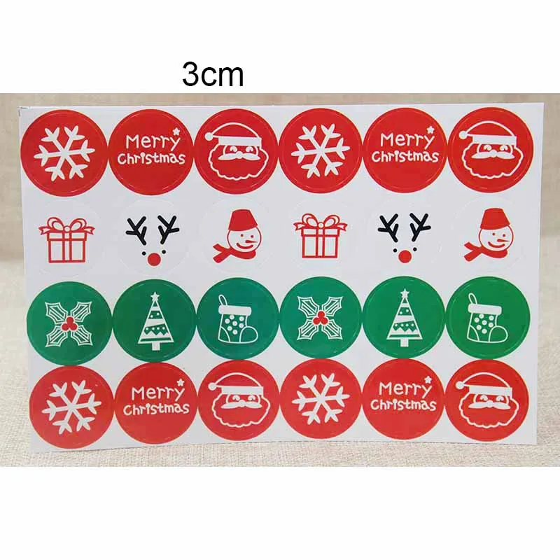 

120PCS Mixed style Merry Christmas Theme label stickers DIY Gifts posted Baking Decoration package labels gift decoration label