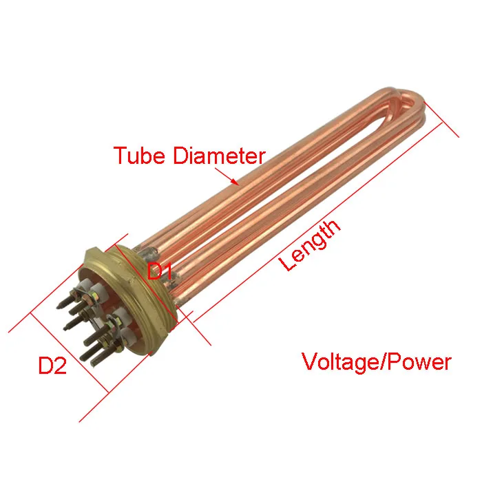 Новинка) DN50 2 дюйма 58 мм медный нагреватель воды элемент 220 В/380 В