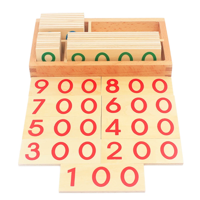 Children Wooden Montessori Number Digital 1-9000 Cards Toys For Students Learning Small Size Educational Early Educational Toys