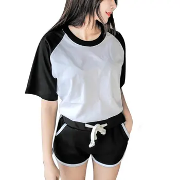 

Women Summer Tracksuit Short Sleeve T-shirt And Shorts Casua Clothing Sets
