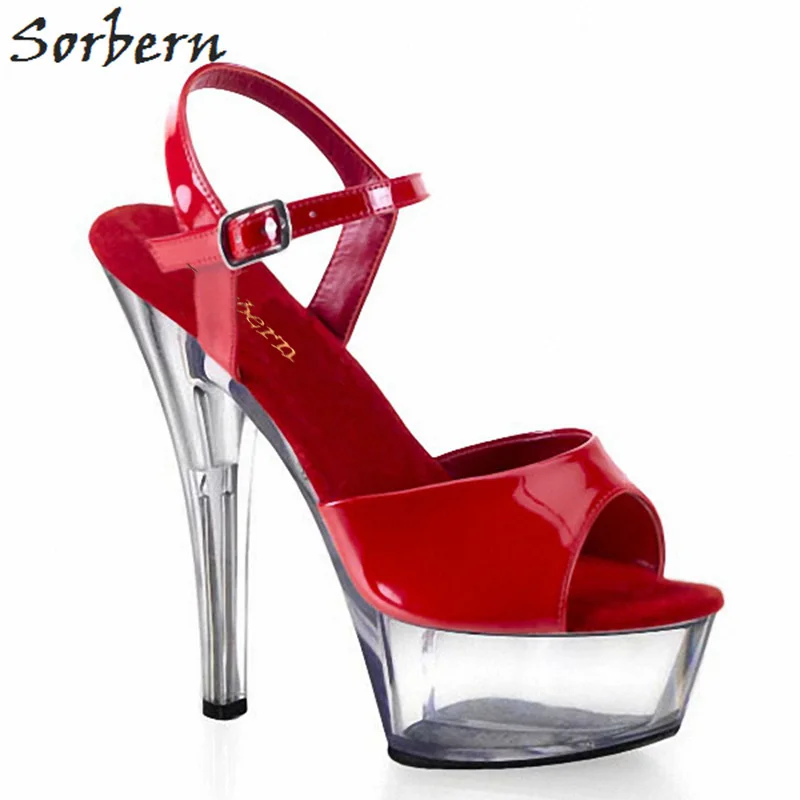 

Sorbern Sandalias Mujer 2019 Women Sandals Shoes 15CM Heels Buckle Strap Ladies Party Shoes Spike Heels Sexy Shoes