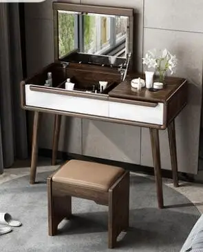 Настоящий деревянный комод, современный веб-знаменитый стол для макияжа, маленькая семейная спальня, Выдвижной столик для макияжа - Цвет: 4