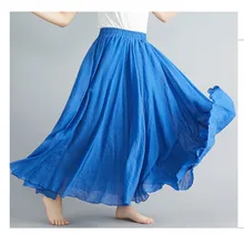 Женские Летние льняные хлопковые длинные юбки большой размер леди комплект пуловер+ кожаная юбка Девушки Пляж Boho Jupe Longue Modis