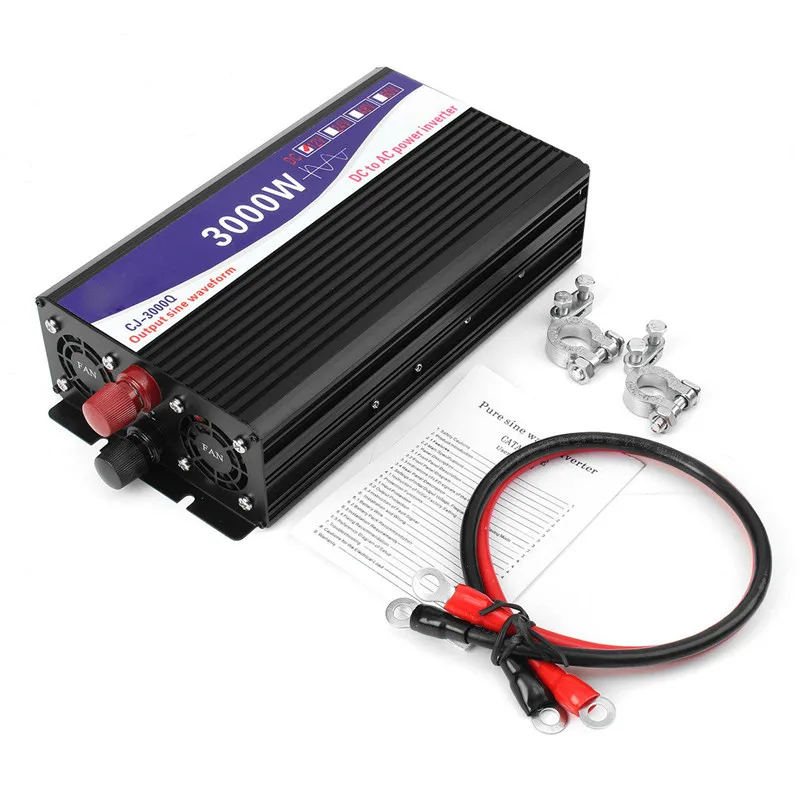 

Car Vehicle Power Car Inverter 12V 220V 3000W Pure Sine Wave 12V DC to 220V AC Transmitter Transformer Power Inverter