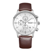 Брендовые Роскошные Для мужчин часы Высокая решетка Несколько Кварц двигаться Для мужчин t Hardlex Смотреть стекло главное кожа Для мужчин S механические часы