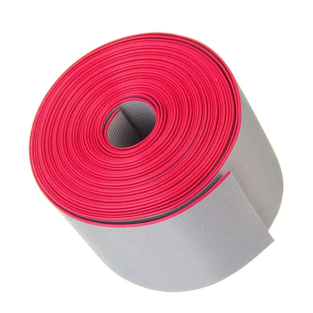  5M 1.27mm Pitch 40 Pin 40P Grey Gray Flat Ribbon Data Cable Wire Connector For AWG28 300V