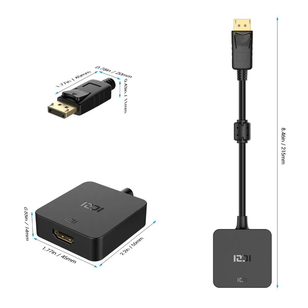 ICZI 4 كيلو DisplayPort إلى HDMI داعم محول السلبي أو نشط الذهب-مطلي موانئ دبي إلى محول HDMI للعرض عرض ICZI 4 كيلو DisplayPort إلى HDMI داعم محول السلبي أو نشط الذهب-مطلي موانئ دبي إلى محول HDMI للعرض عرض