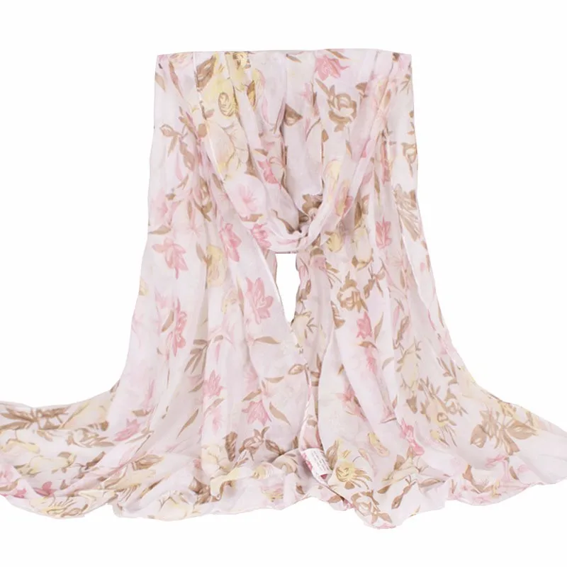 Новинка, модные розовые цветочные принты, легкие женские большие длинные шарфы, летние большие роскошные шали - Цвет: ndg1403-fllowers
