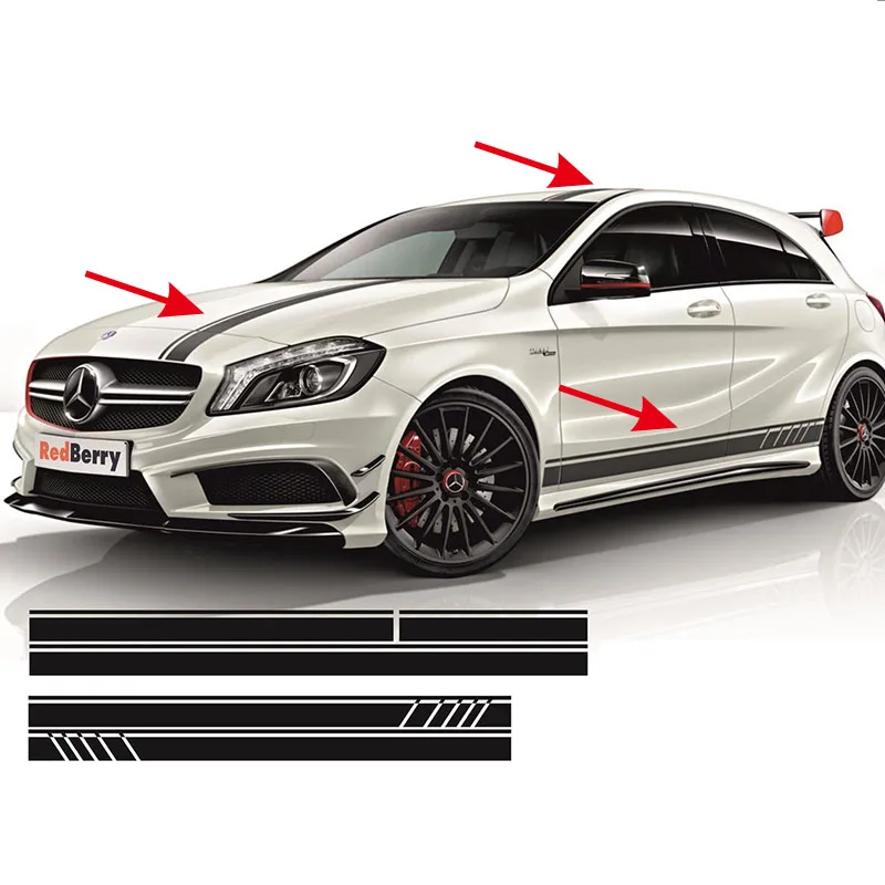 5 шт. Для AMG EDITION 1 полный комплект полоски наклейки стороны и т. Д.-MERCEDES A45 ACLASS W176#0131