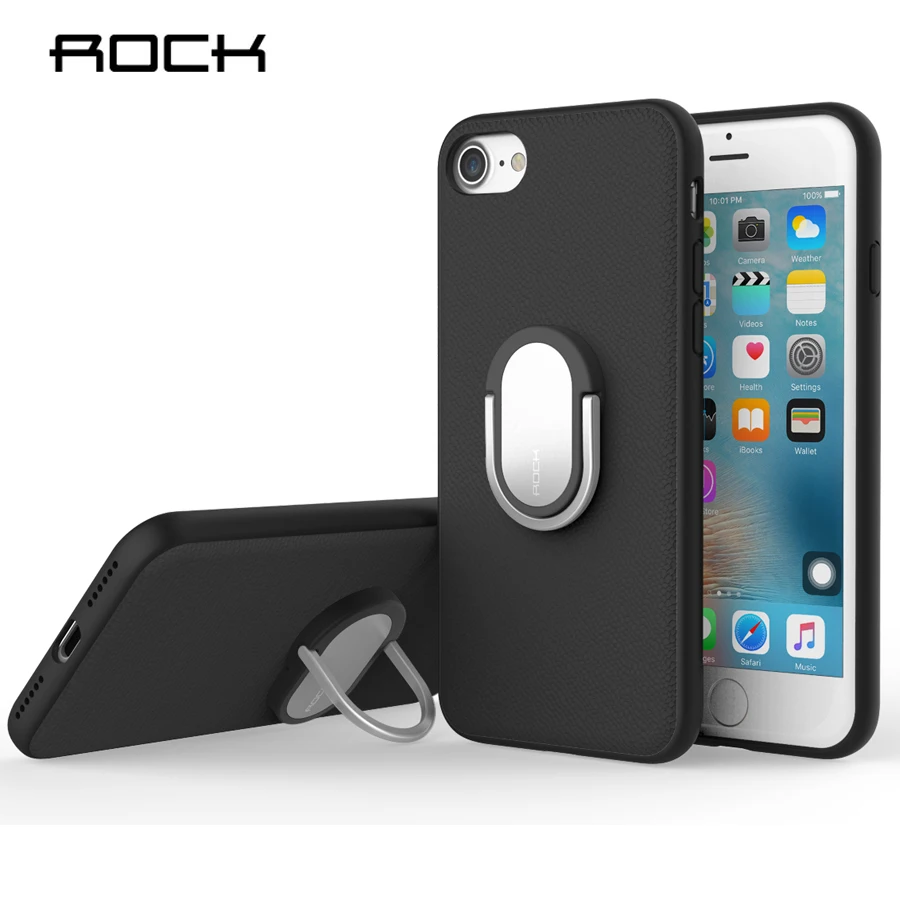Чехол ROCK для iPhone 7 Plus с кольцом держателем мягкий чехол из ТПУ подставкой и мужчин