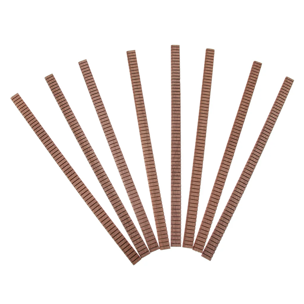 Tooyful Pack of 8 Sapele Softer Arc Guitar Edge Inlay Strips Connect Sideplate Backboard Musical Instrument Parts