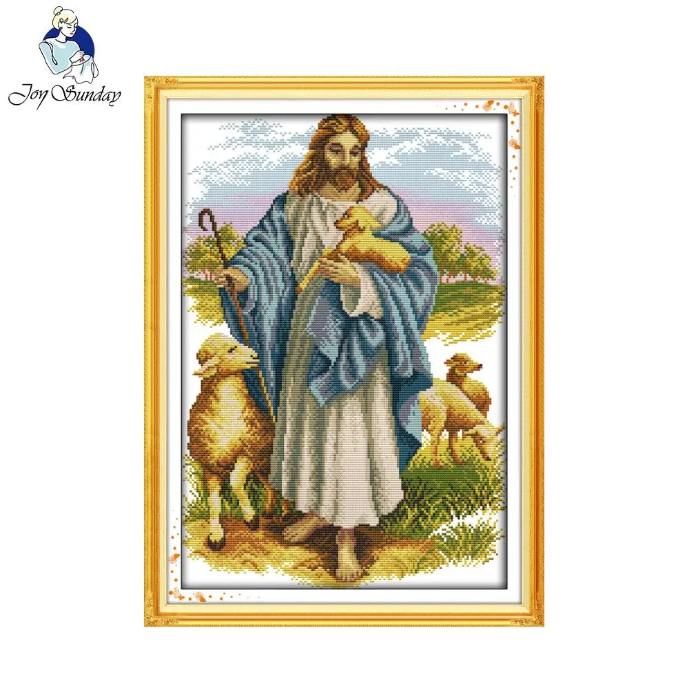 Joy Sunday Иисус и овца Счетный крест 11CT14CT наборы для вышивки крестом китайские