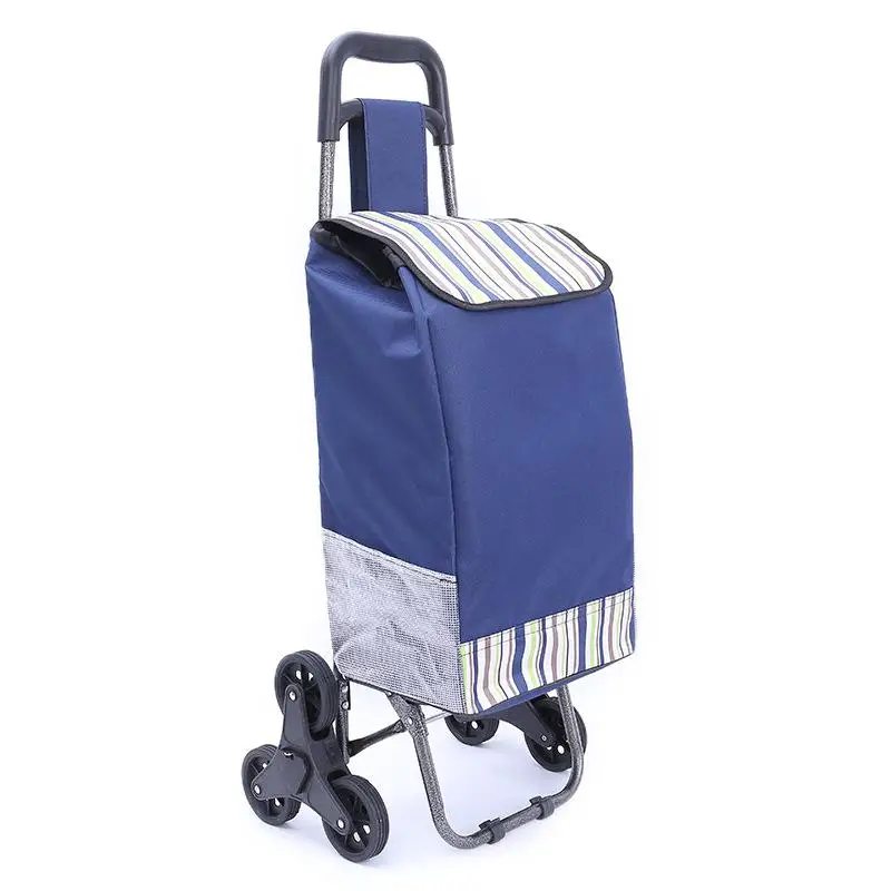 Складная корзина для покупок с колесом утолщенная штанга багаж на открытом воздухе альпинистская тележка тяжелая переносная Водонепроницаемая хозяйственная сумка - Цвет: NO3