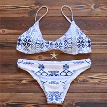 Sexy Micro Bikinis Women Bikini 2017 Swimsuit Low Waist Bathing Suit Push Up Swimming Suit Beach Swimwear Set Print blue pink