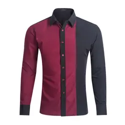 2017 Для мужчин рубашка с длинным рукавом Slim Fit Camisa Masculina Повседневное мужской Гавайские рубашки