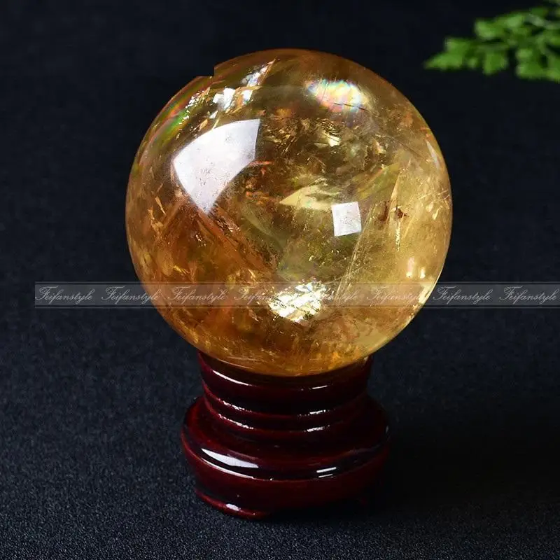 

AAA+++1PC Natural Yellow Calcite Crystal Healing Ball Sphere 50MM + Stand natural stones and minerals