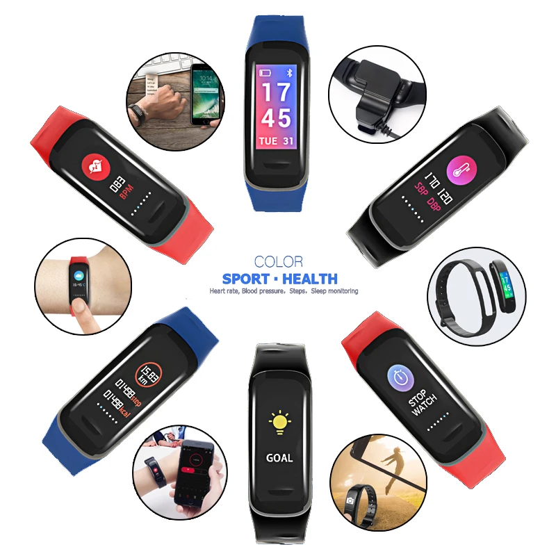 

2018 New Fitness Watch Wristband Watches Heart Rate SmartBracelet Blood Pressure with Pedometer Bracelet Smartwatches Mens Woman