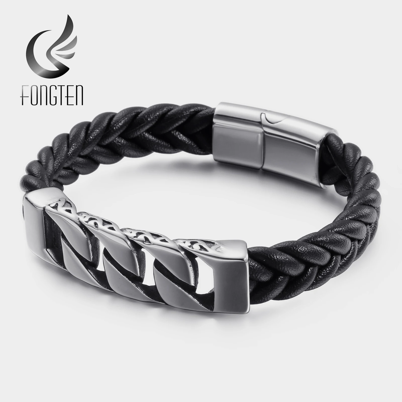 

Fongten Vintage Wide Viking Metal Copper Stainless Steel Bracelet Men Bangle Jewelry