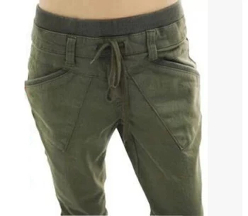 

New 2018 High Quality Autumn Winter Women Harem Pants Loose Casual Solid Elastic Waist Trousers Plus Size Women Pants L0872