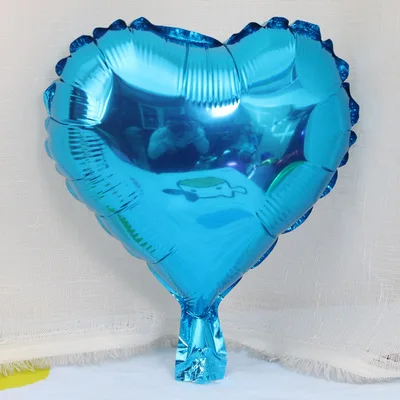 1 шт фольгированные шары 10 дюймов в форме сердца гелиевые шары для дня рождения, свадьбы, вечеринки, украшения Минни Маус, вечерние украшения - Цвет: Синий